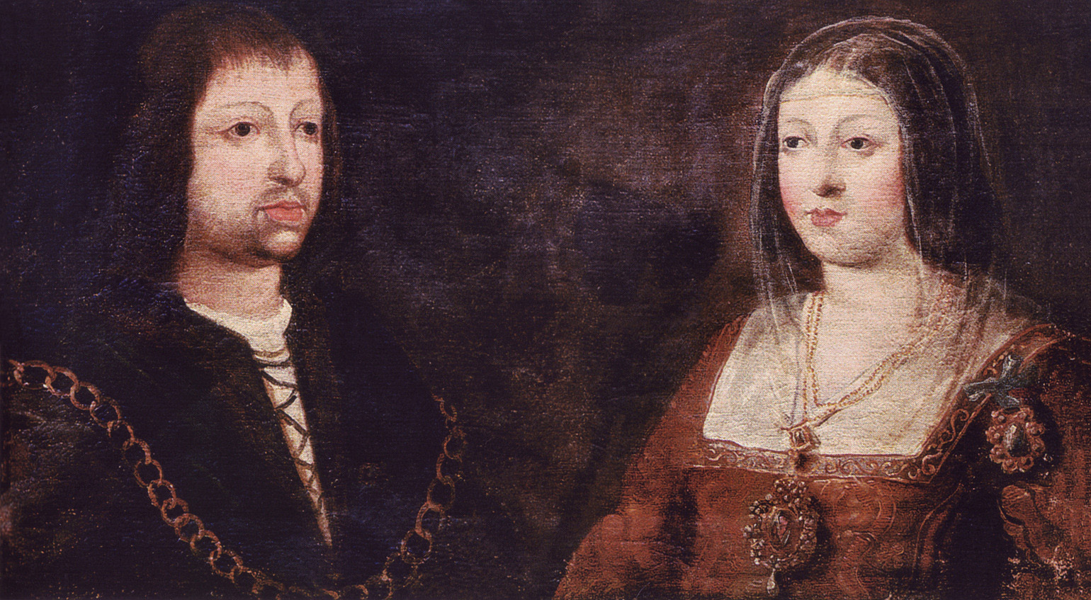 Фердинанд II Арагонский и Изабелла I Кастильская известные как Католические короли. Их свадьба положила основу объединению королевств Арагона и Кастилии и Леона, которое в свою очередь привело к созданию современной Испании