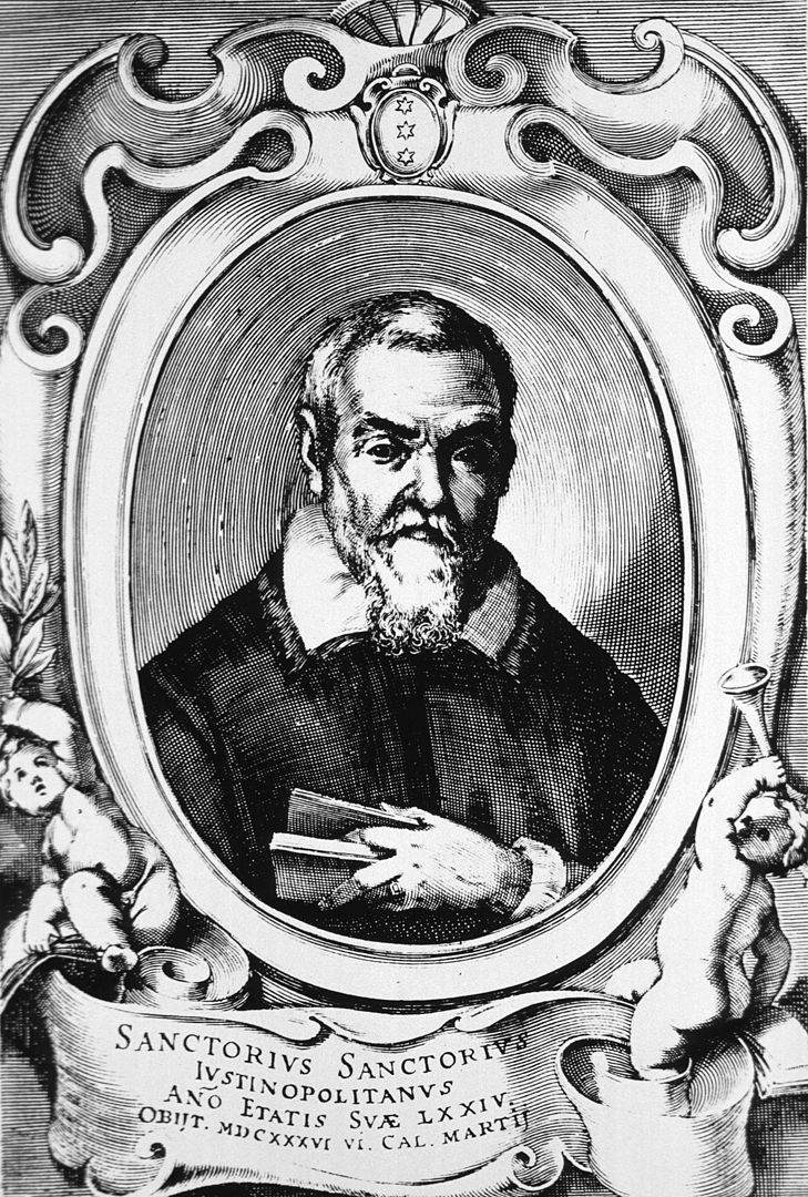 Санторио Санторио — итальянский физиолог, врач и профессор. Он известен как изобретатель ряда медицинских приборов. Его труд De Statica Medicina, написанный в 1614 г., увидел множество публикаций и оказал влияние на многие поколения врачей 