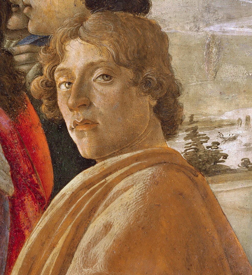 Сандро Боттичелли. Автопортрет, на картине «Поклонение волхвов», 1475
