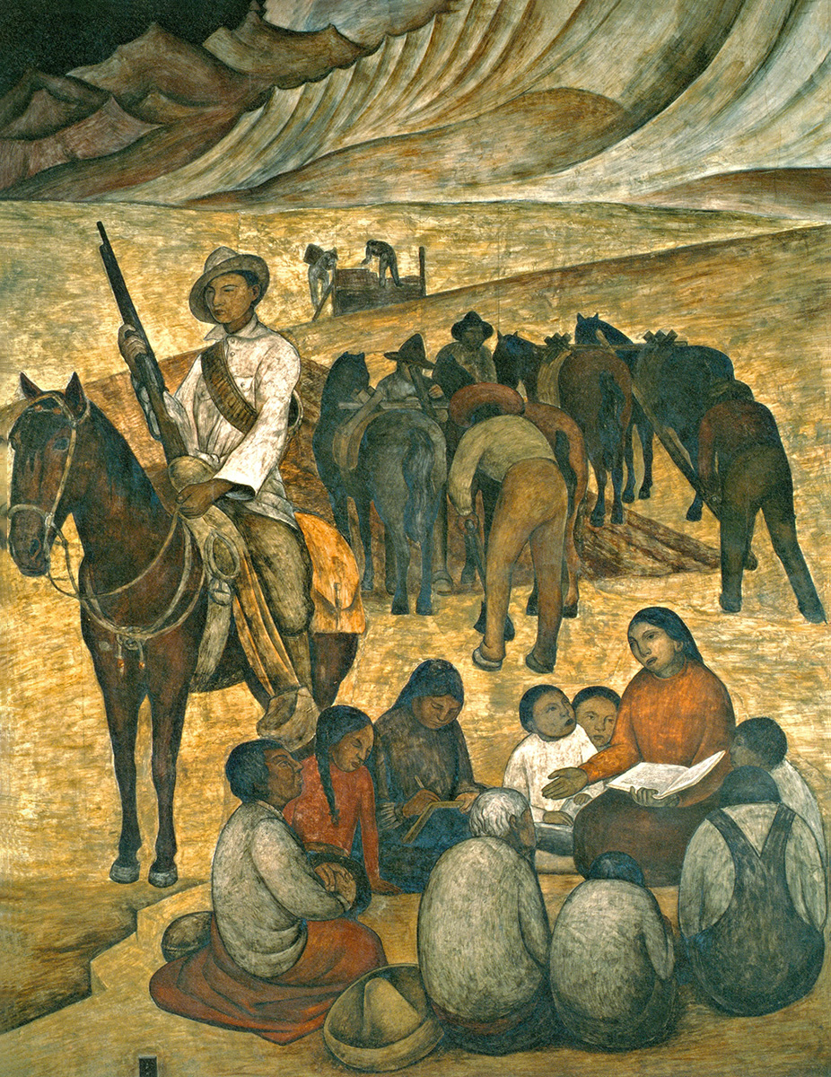 Диего Ривера. Новая школа, фреска, 1923